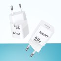 BWOO ładowarka sieciowa PD CDA156 1x USB-C 1x USB 20W biała