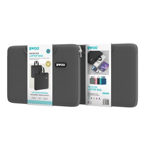 BWOO neoprenowa torba na laptopa z uchwytem 14" szara