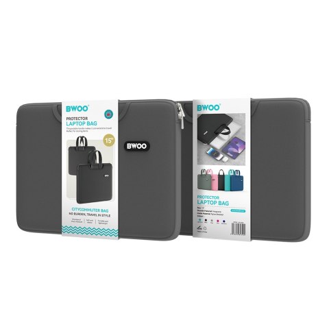 BWOO neoprenowa torba na laptopa z uchwytem 15" szara