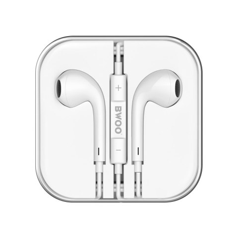 BWOO słuchawki BO-HF05 Wired Earphone 3.5mm stereo białe