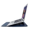 Devia etui pokrowiec torba do laptopa / MacBooka Ultra-Thin z funkcją podstawki 15,4'' wodoodporna sztuczna skóra niebieski