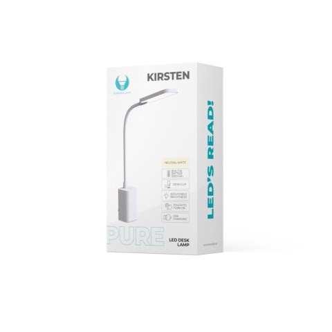 Lampa biurkowa LED 6W z klipsem PURE FLB-10 KIRSTEN biała Forever Light