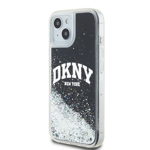 DKNY nakładka do iPhone 15 6,1" DKHCP15SLBNAEK czarna HC liquid glitters w arch logo