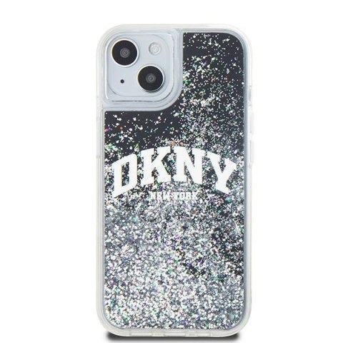DKNY nakładka do iPhone 15 6,1" DKHCP15SLBNAEK czarna HC liquid glitters w arch logo