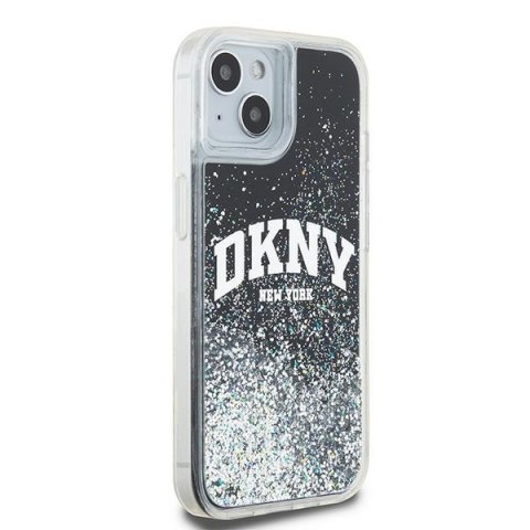 DKNY nakładka do iPhone 15 6,1" DKHCP15SLBNAEK czarna HC liquid glitters w arch logo