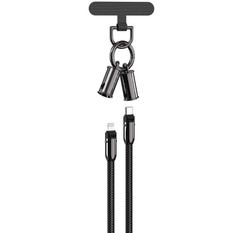 Devia kabel uniwersalna smycz 2w1 PD USB-C - Lightning 1,2 m 27W czarny