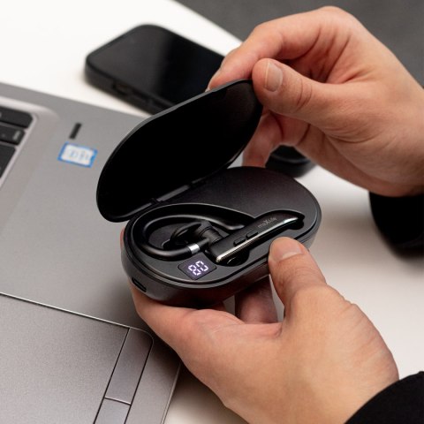 Maxlife bezprzewodowy zestaw słuchawkowy MXBH-01 z etui ładującym czarny