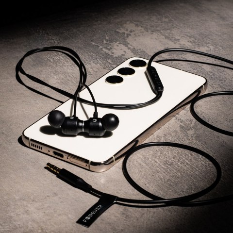 Forever słuchawki przewodowe EP-01 dokanałowe jack 3,5mm czarne