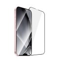 Szkło hartowane z metalową ramką do iPhone 15 6,1" / 16 6,1" czarna ramka