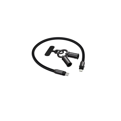 Devia kabel uniwersalna smycz 2w1 PD USB-C - Lightning 0,3 m 27W czarny