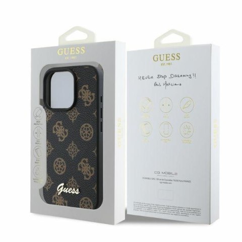 Guess nakładka do iPhone 16 Pro Max 6,9" GUHMP16XPGPYSK czarna hardcase Peony Script MagSafe