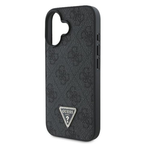 Guess nakładka Leather Metal Logo Strass Crossbody do iPhone 16 6,1" GUHCP16SP4TDSCPK czarna