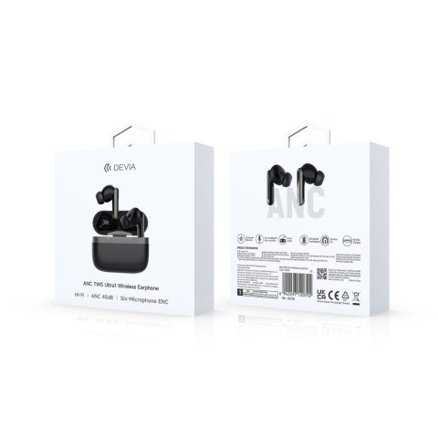 Devia słuchawki Bluetooth TWS Ultra1 czarne z ANC