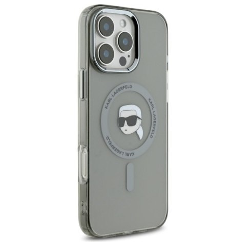 Karl Lagerfeld nakładka do iPhone 16 Pro 6,3" KLHMP16LHLSKIK czarna Hardcase IML Metal Karl Head MagSafe
