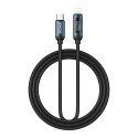 BWOO kabel USB-C - Lightning 1m 27W z wyświetlaczem led pleciony czarny