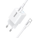 BWOO ładowarka sieciowa PD GaN 30W USB-C z kablem 60W USB-C - USB-C biała