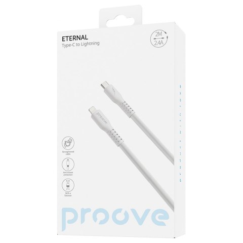Proove kabel Eter-l USB-C - Lightning 2m 3A biały