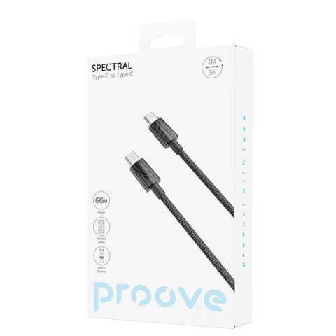 Proove kabel Spectral USB-C - USB-C 1m 3A czarny