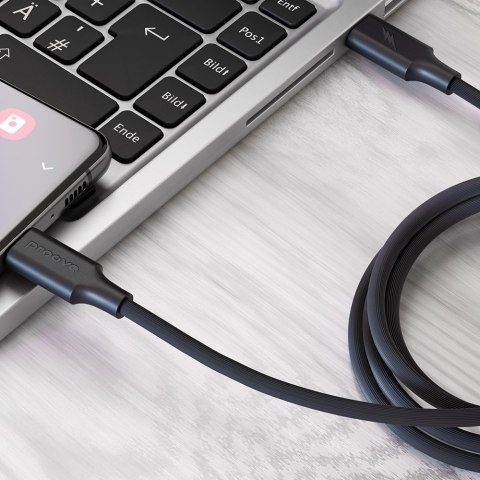 Proove kabel Striped Silicone USB-C - USB-C 1m 60W czarny