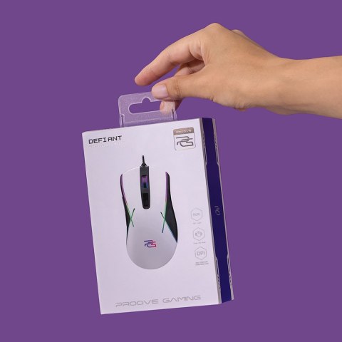 Mysz gamingowa Proove Defiant 7200DPI LED USB biała