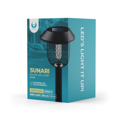 Forever Light Lampa solarna LED SUNARI FLS-30 Słupek stalowy 2 czarny