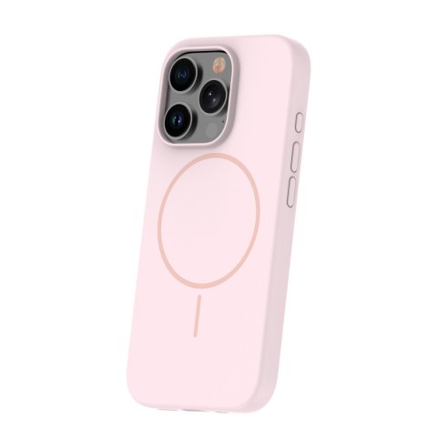 Nakładka Silicone Thin Mag do iPhone 15 6,1" jasnoróżowa