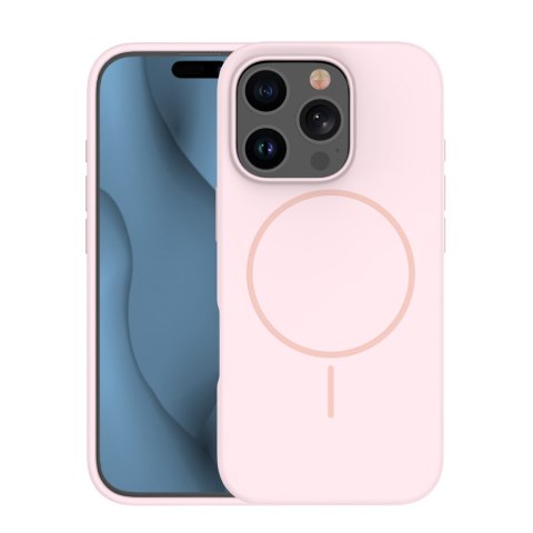 Nakładka Silicone Thin Mag do iPhone 15 Pro Max 6,7" jasnoróżowa