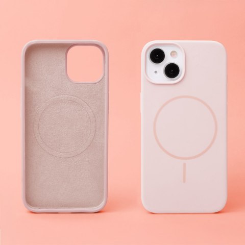 Nakładka Silicone Thin Mag do iPhone 15 Pro Max 6,7" jasnoróżowa