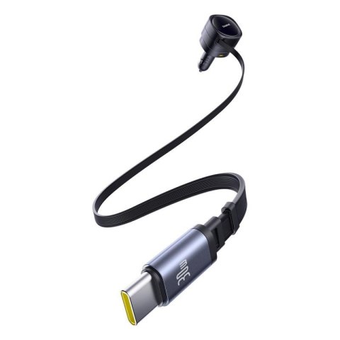 Baseus ładowarka samochodowa PD 1x USB-C 1x USB 90W + kabel USB-C - Lightning czarna