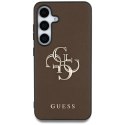 Guess nakładka HC PU Grained Big 4G and Classic Logo do Samsung Galaxy S25 brązowa