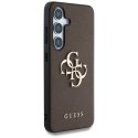 Guess nakładka HC PU Grained Big 4G and Classic Logo do Samsung Galaxy S25 brązowa
