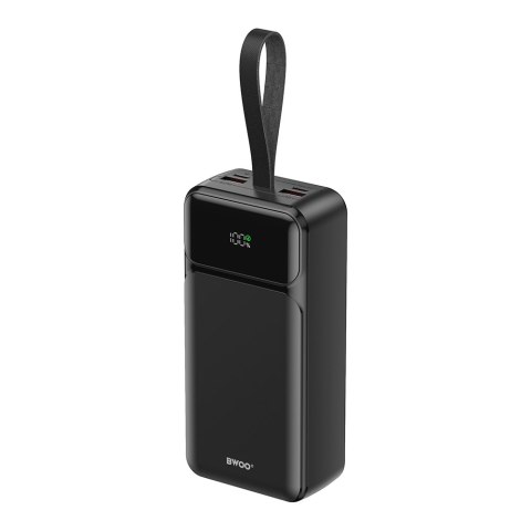 BWOO 65W power bank 30000 mAh 2 x USB-A 1 x USB C z wyświetlaczem lcd czarny