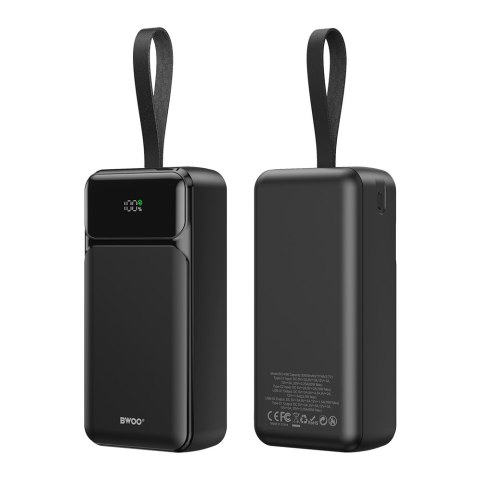 BWOO 65W power bank 30000 mAh 2 x USB-A 1 x USB C z wyświetlaczem lcd czarny