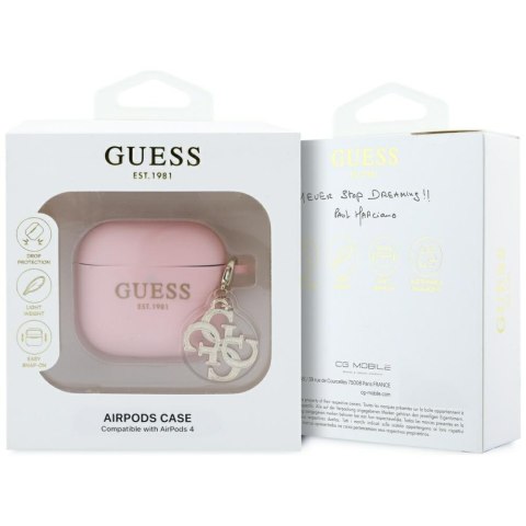 Guess nakładka do AirPods 4 Silicone 4G Charm Różowa
