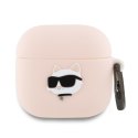 Karl Lagerfeld nakładka do AirPods 4 Silicone Choupette Head 3D Różowa