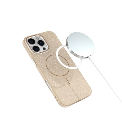 Nakładka Glitter Thin Mag do iPhone 15 6,1" brązowa