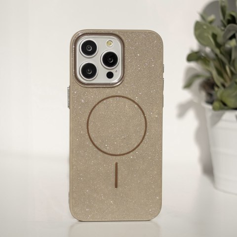 Nakładka Glitter Thin Mag do iPhone 16 6,1" brązowa