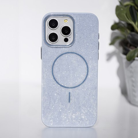 Nakładka Glitter Thin Mag do iPhone 16 6,1" niebieska