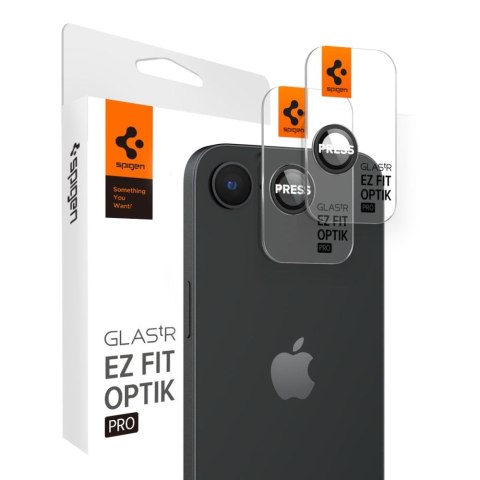 Spigen osłona aparatu Optik Pro Glas.TR „EZ Fit" Camera Protector 2-Pack do iPhone 16E Czarna
