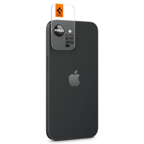 Spigen osłona aparatu Optik Pro Glas.TR „EZ Fit" Camera Protector 2-Pack do iPhone 16E Czarna