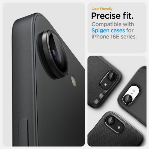 Spigen osłona aparatu Optik Pro Glas.TR „EZ Fit" Camera Protector 2-Pack do iPhone 16E Czarna