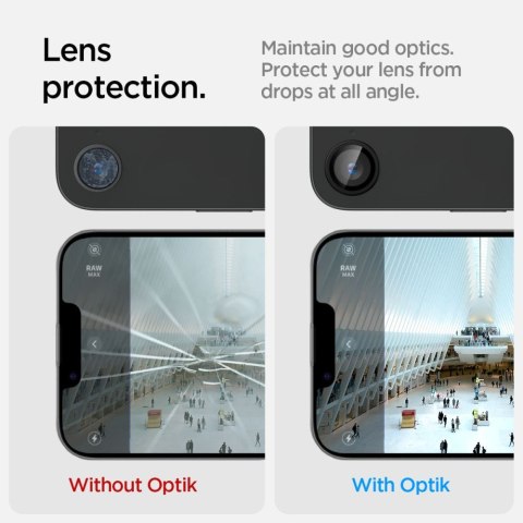 Spigen osłona aparatu Optik Pro Glas.TR „EZ Fit" Camera Protector 2-Pack do iPhone 16E Czarna