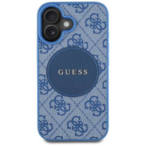 Guess Nakładka HC MagSafe PU 4G Circle with Classic Logo do iPhone 16 Niebieska
