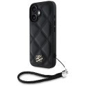 Karl Lagerfeld Nakładka HC Quilted PU Initial Logo & Chain Strap do iPhone 16 Czarna