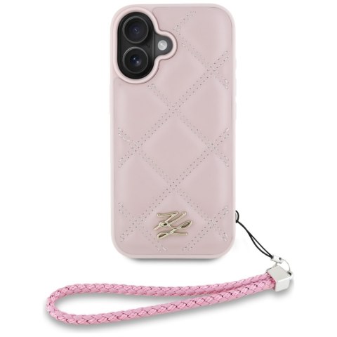 Karl Lagerfeld Nakładka HC Quilted PU Initial Logo & Chain Strap do iPhone 16 Różowa