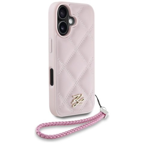 Karl Lagerfeld Nakładka HC Quilted PU Initial Logo & Chain Strap do iPhone 16 Różowa