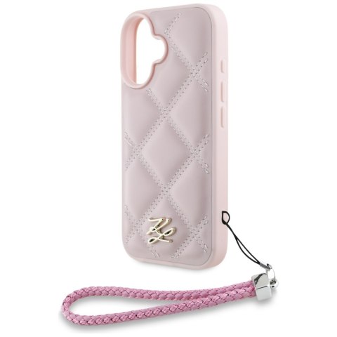 Karl Lagerfeld Nakładka HC Quilted PU Initial Logo & Chain Strap do iPhone 16 Różowa
