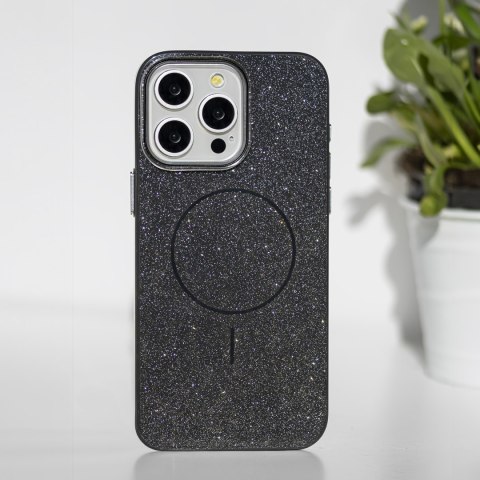 Nakładka Glitter Thin Mag do iPhone 16e / 17e czarna