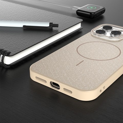 Nakładka Glitter Thin Mag do iPhone 17 Pro Max 6,9" brązowa