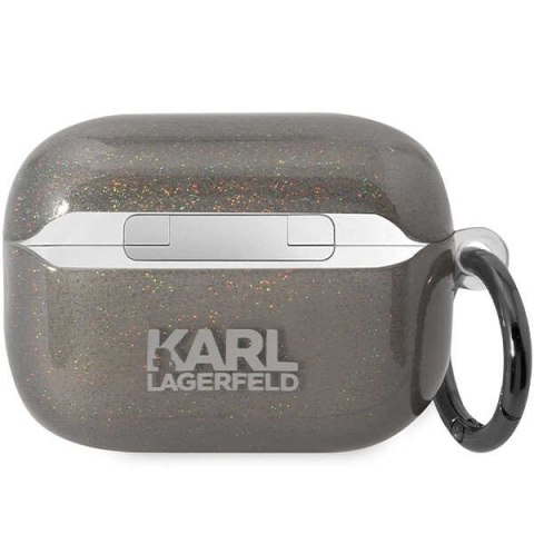 Karl Lagerfeld etui do AirPods Pro 2 KLAP2HNKCTGK czarne TPU Glitter NFT Karl&Choupette